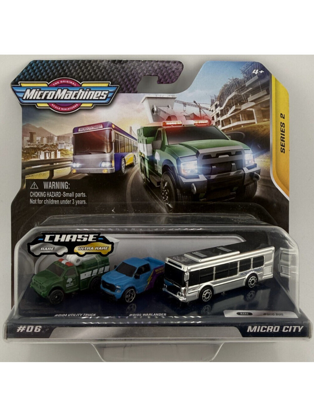 Micro Machines Series 2 #06 Micro City Silver Bus Chase Rare NIP